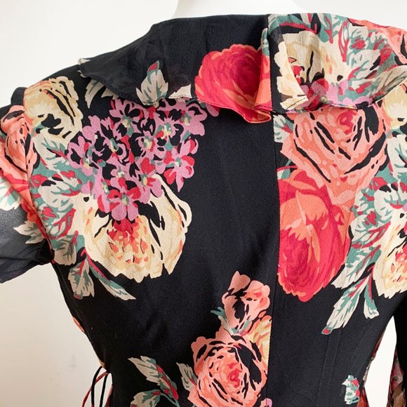 Lauren Ralph Lauren Silk Chiffon Floral Wrap Dress - Picture 4 of 8